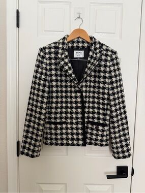 Kasper Black & White Houndstooth Blazer Jacket